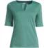 Women's Cotton Polyester Modern Half Sleeve Splitneck, Front