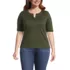 Women's Plus Size Cotton Polyester Modern Half Sleeve Splitneck, Front