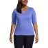 Women's Plus Size Cotton Polyester Modern Half Sleeve Splitneck, Front
