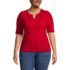 Women's Plus Size Cotton Polyester Modern Half Sleeve Splitneck, Front