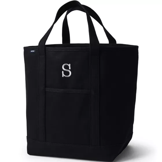 Large Solid Color 5 Pocket Open Top Canvas Tote Bag - primary