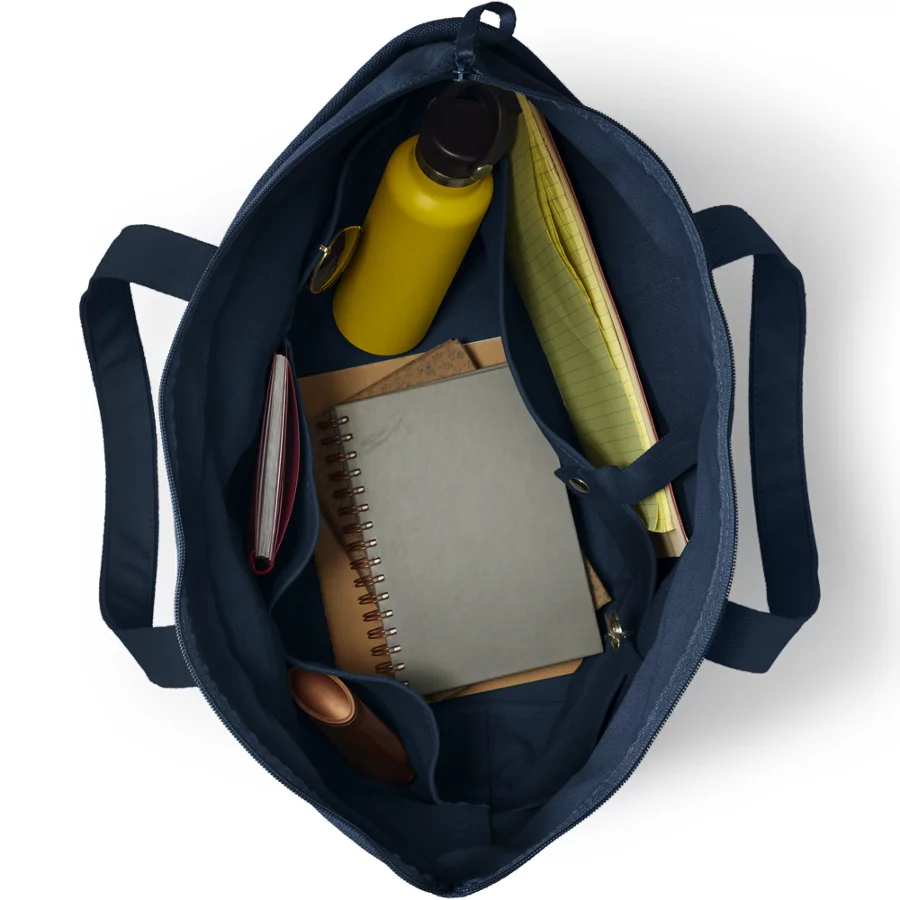 School Uniform Solid Color 5 Pocket Canvas Tote Bags view 4