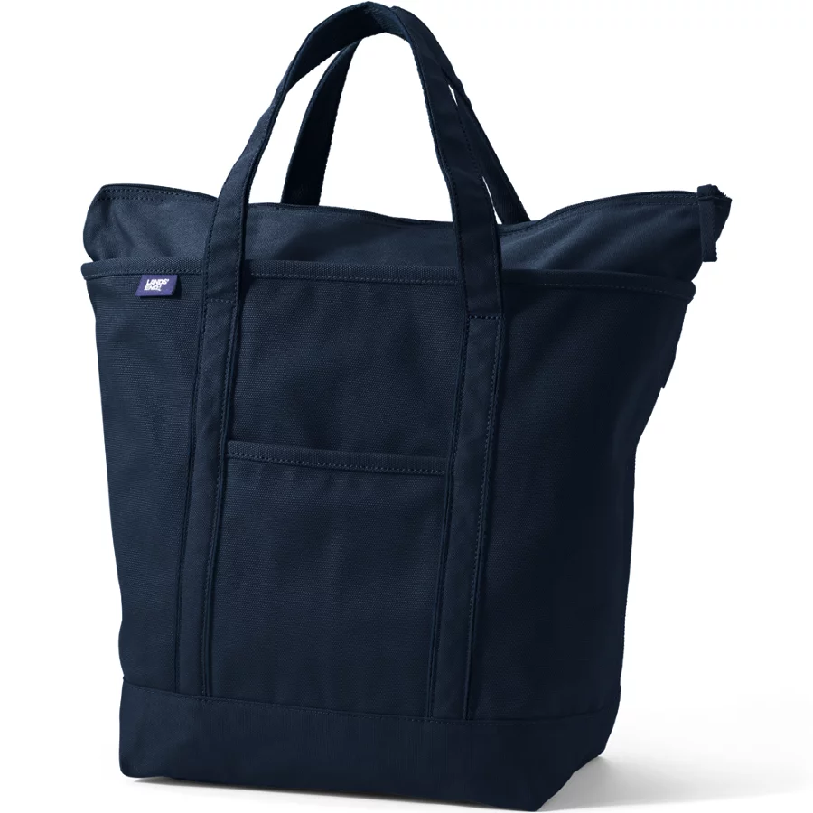 School Uniform Solid Color 5 Pocket Canvas Tote Bags view 5