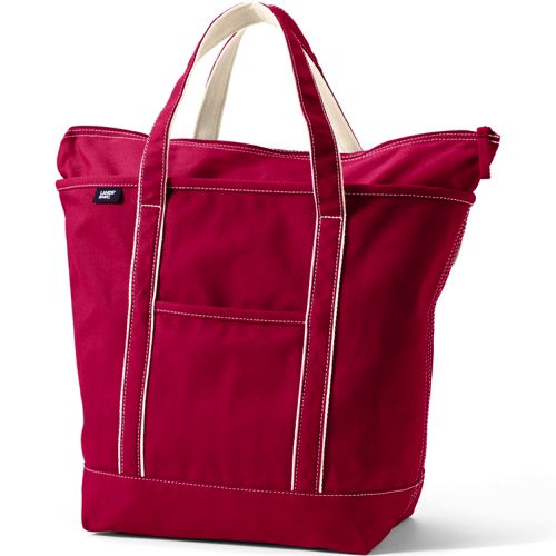 Solid Color Zip Top Tote Bag