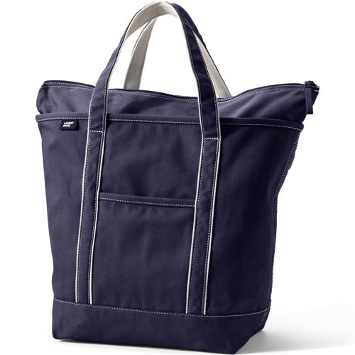 Solid Color Zip Top Tote Bag