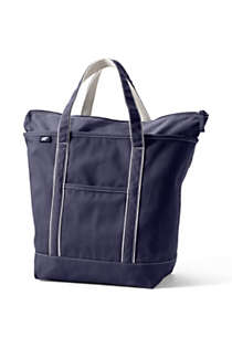 Solid Color Zip Top Tote Bag