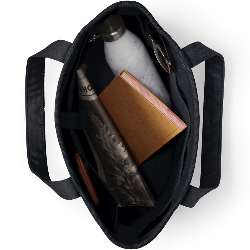 Lands' End Unisex-Adult Natural 5 Pocket Zip Top Canvas Tote Bag