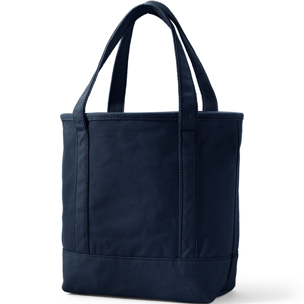 Lands' End Extra Large Natural 5 Pocket Zip Top Canvas Tote Bag - Natural/Sharp Green