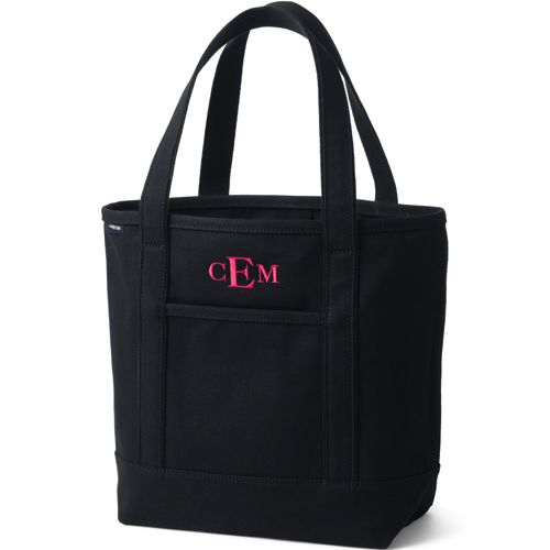 Medium Print 5 Pocket Open Top Canvas Tote Bag