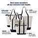 Extra Large Solid Color 5 Pocket Open Top Long Handle Canvas Tote Bag, alternative image