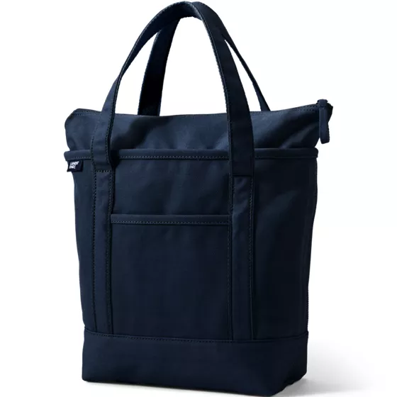 Medium Solid Color 5 Pocket Zip Top Canvas Tote Bag - primary