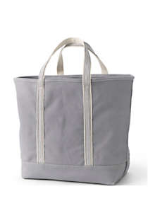 Extra Large Solid Color Open Top Canvas Tote Bag, Back