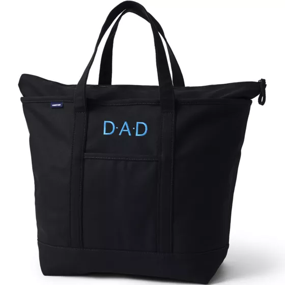 Extra Large Solid Color 5 Pocket Zip Top Canvas Tote Bag - primary