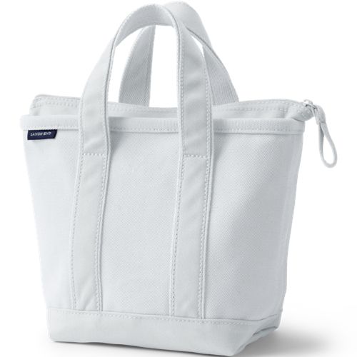 Small Solid Color Zip Top Canvas Tote Bag | Lands' End