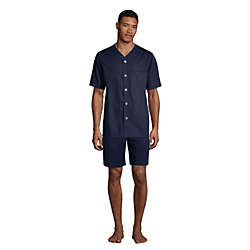 Men's Short Sleeve Poplin Pajama Shirt, alternative image