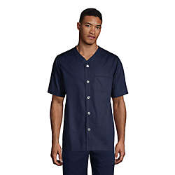 Men's Short Sleeve Poplin Pajama Shirt, Front