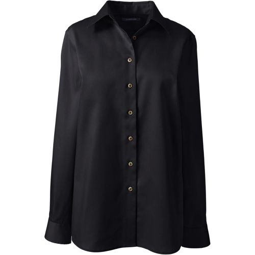 black bow hoco dress Collared Shirt in Matte-side Silk Satin | Work Shirts for Women main image 1