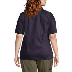 Women's Plus Size Short Sleeve Performance Twill Shirt, Back