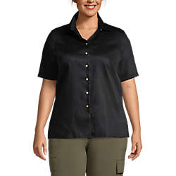 Women's Plus Size Short Sleeve Performance Twill Shirt, Front