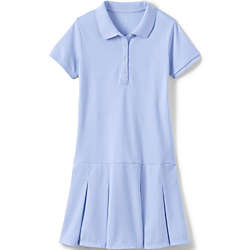 Toddler Girls Short Sleeve Mesh Polo Dress At the Knee, Front