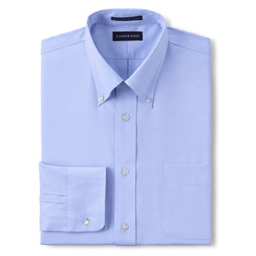 Men's Tailored Fit Long Sleeve Buttondown No Iron Pinpoint