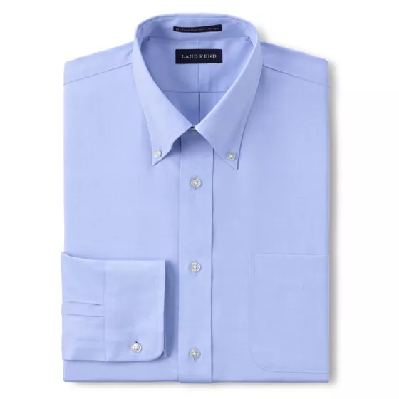 School Uniform Men's Tailored Long Sleeve No Iron Buttondown Pinpoint Shirt - primary