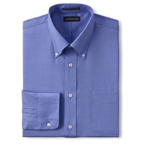 Men's Tailored Fit Long Sleeve Buttondown No Iron Pinpoint