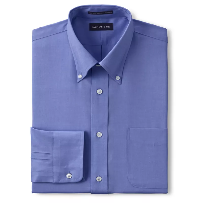 Men's Tailored Long Sleeve No Iron Buttondown Pinpoint Shirt, Front