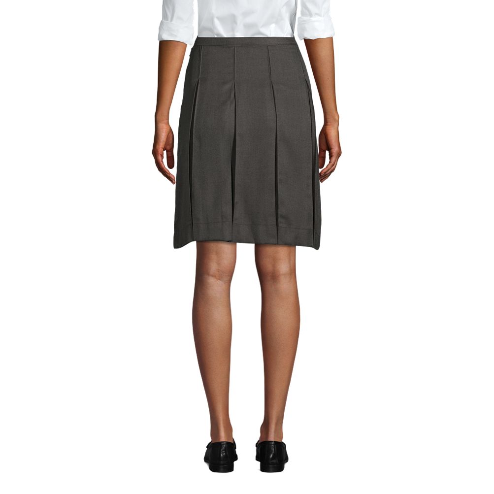 Women's Box Pleat Skirt Above The Knee | Lands' End