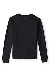Boys Basic Black Long Sleeve T Shirts 