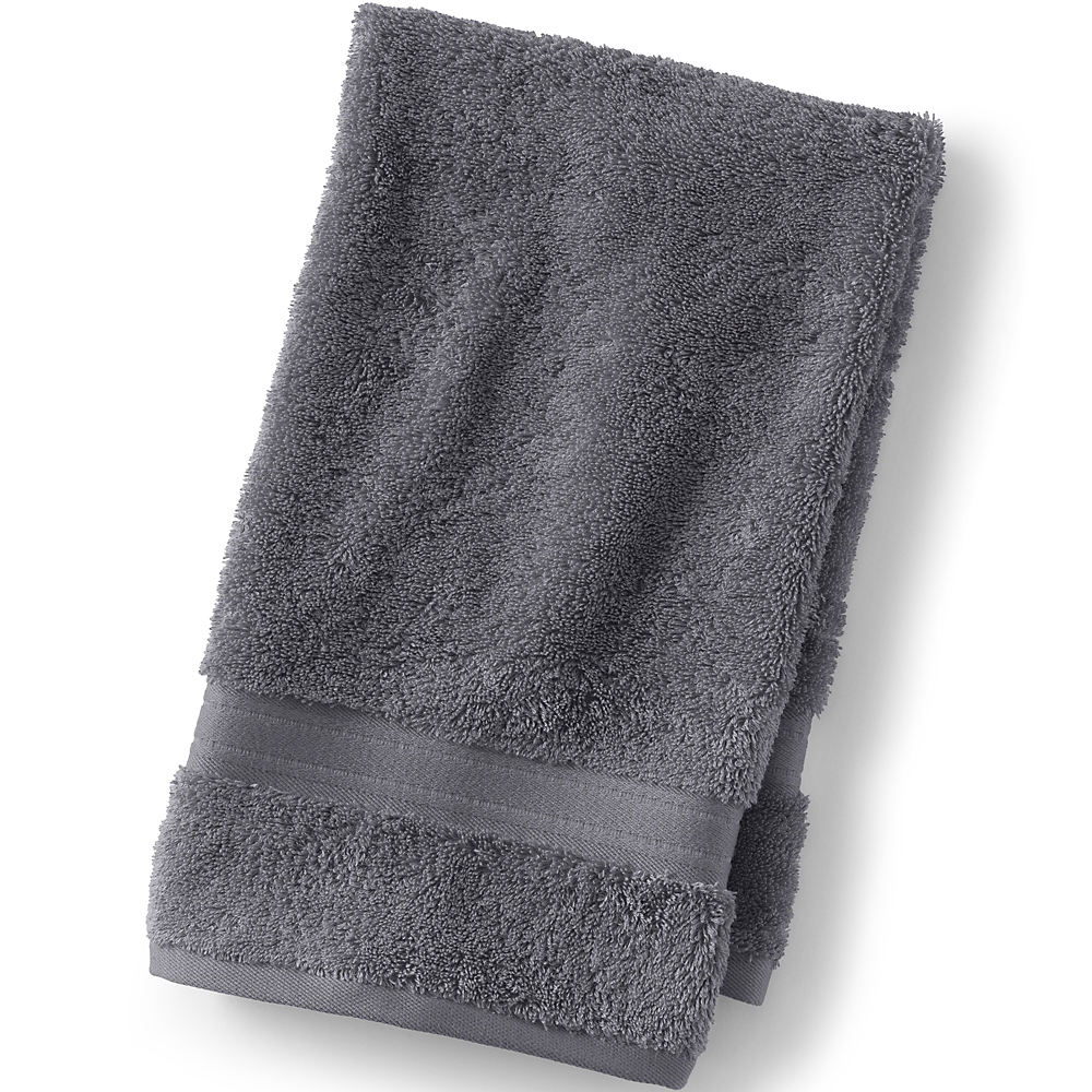 Supima Cotton Hand Towel, Women, size: one size, regular, Grey, Cotton, by Lands' End