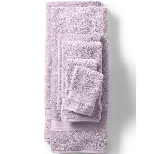 Essential Cotton 6-Piece Bath Towel Set - Lands' End - Purple