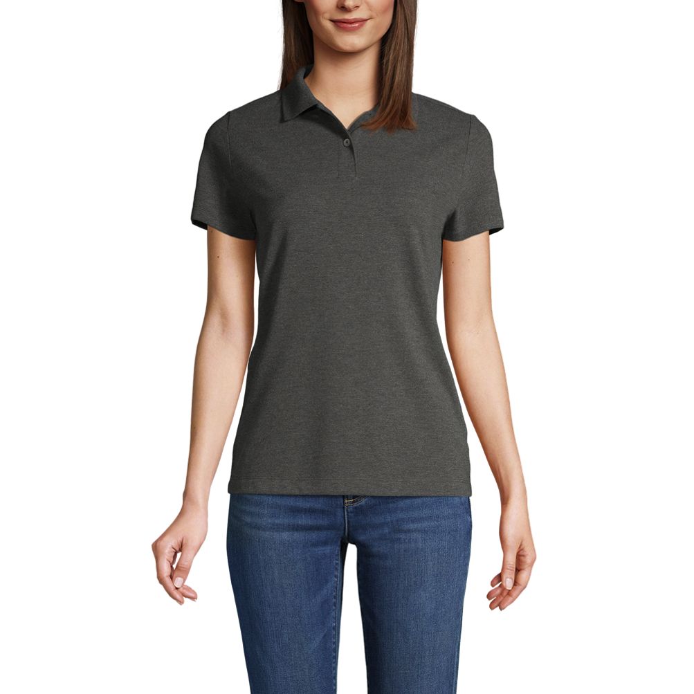 売れ筋商品|||ランズエンド カットソー トップス レディース Women's Short Sleeve Basic Mesh Polo Shirt Dark cobalt blue Lands' End Women's Short Sleeve Basic Mesh Polo Shirt - X