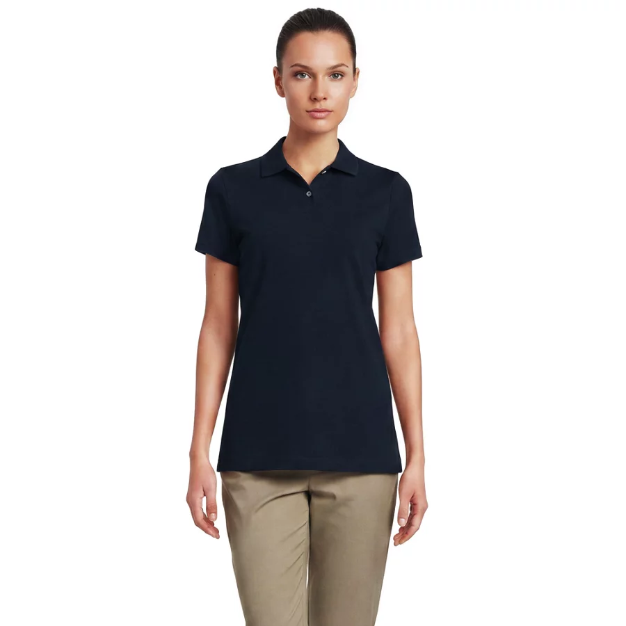 School Uniform Women's Essential Pique Short Sleeve Polo Shirt view 1