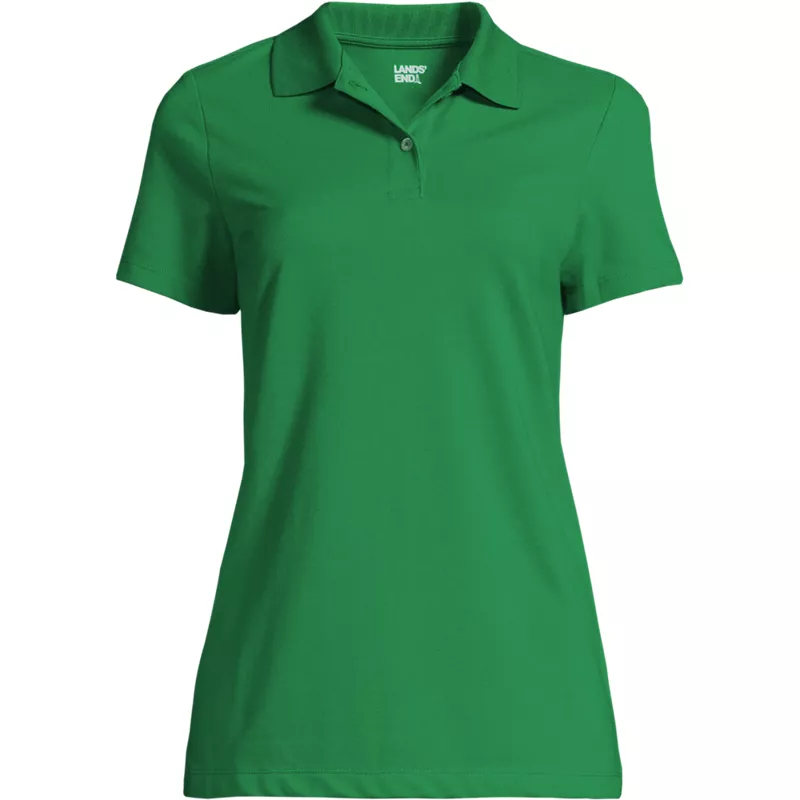 Women's Essential Pique Short Sleeve Polo Shirt, Front