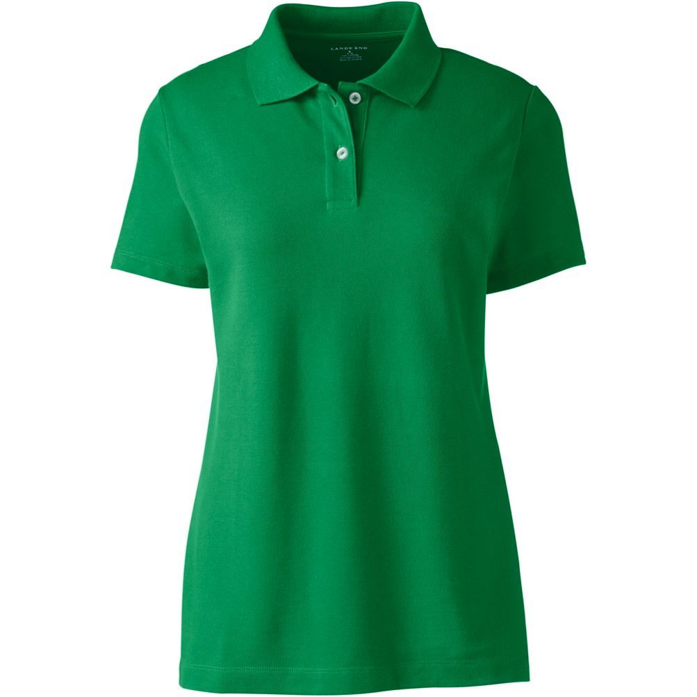 売れ筋商品|||ランズエンド カットソー トップス レディース Women's School Uniform Short Sleeve Mesh Polo Shirt Evergreen School Uniform Women's Short Sleeve Mesh Polo Shirt | Lands' End