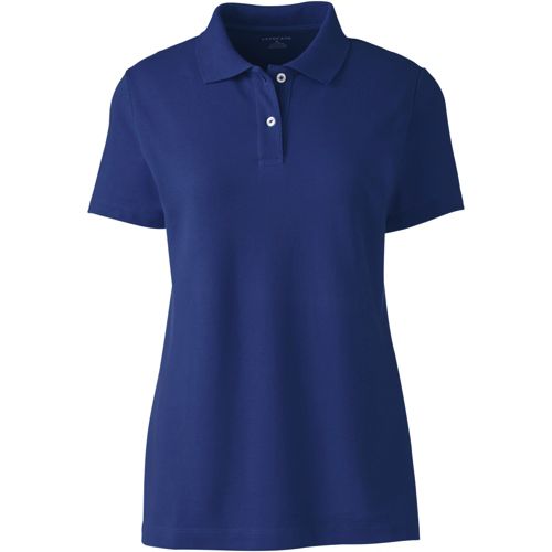 トップス Lands' End border polo L/S Women's Short Sleeve Polyester Polo Shirt | Lands' End
