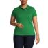 Women's Plus Size Short Sleeve Basic Mesh Polo Shirt, Front