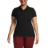 Women's Plus Size Short Sleeve Basic Mesh Polo Shirt, Front