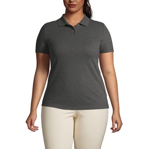 売れ筋商品|||ランズエンド カットソー トップス レディース Women's Short Sleeve Basic Mesh Polo Shirt Vibrant clover Lands' End School Uniform Women's Short Sleeve Basic Mesh