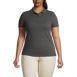 Women's Plus Size Short Sleeve Basic Mesh Polo Shirt, Front