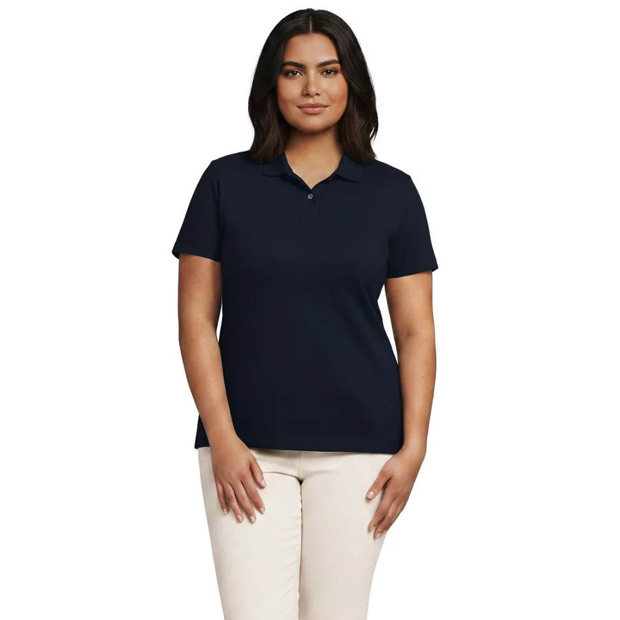 School Uniform Women's Essential Pique Short Sleeve Polo Shirt view 3