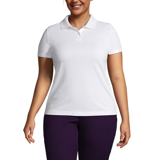 Plus size white polo shirt best sale