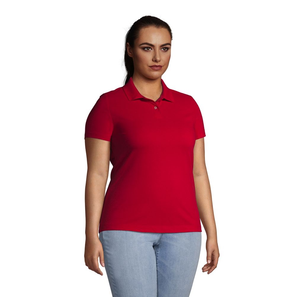 売れ筋商品|||ランズエンド カットソー トップス レディース Women's Plus Size Short Sleeve Basic Mesh Polo Shirt Black Women's Plus Size Short Sleeve Basic Mesh Polo Shirt | Lands