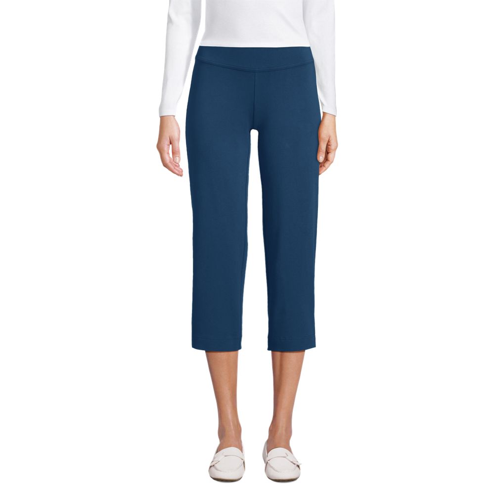 Women's Starfish Mid Rise Pull On Crop Pants Lands' End - Main Image