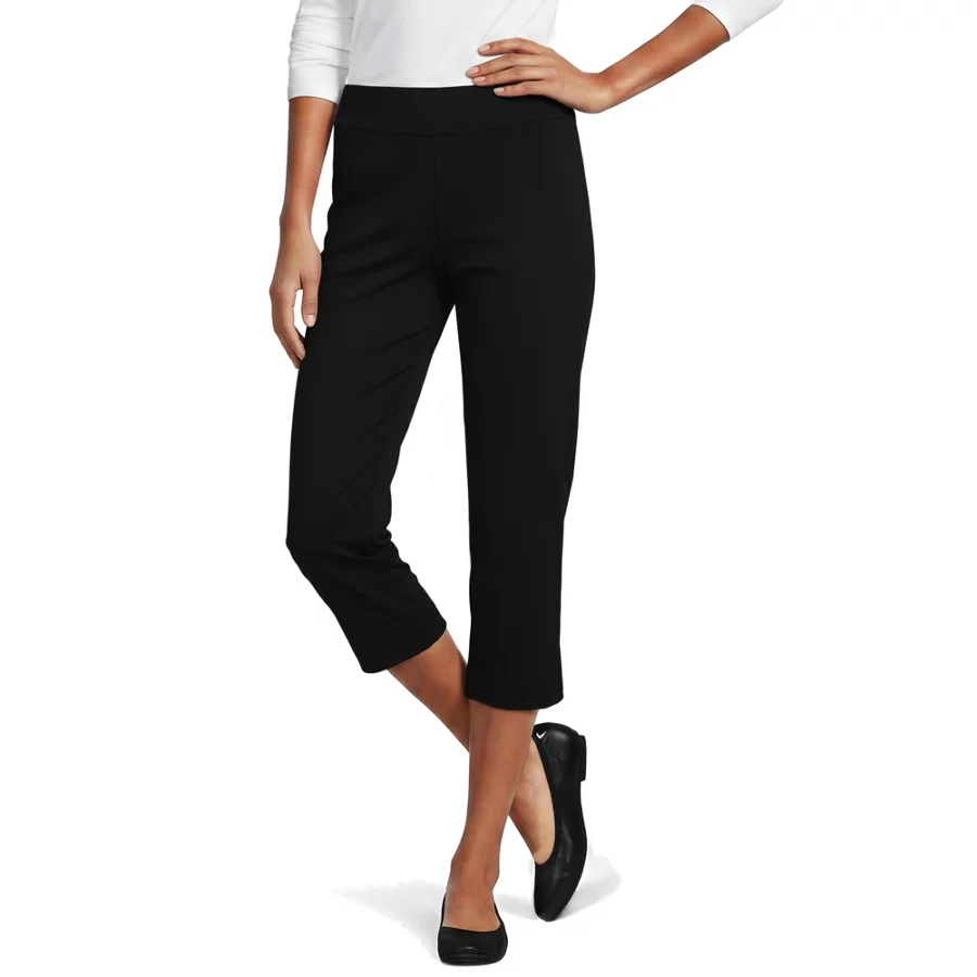 Women's Starfish Mid Rise Pull On Crop Pants view 3