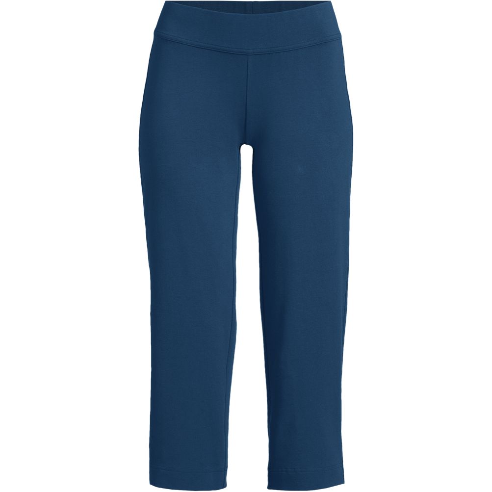 Lands' End Women's Tall Flex Mid Rise Pull On Crop Pants