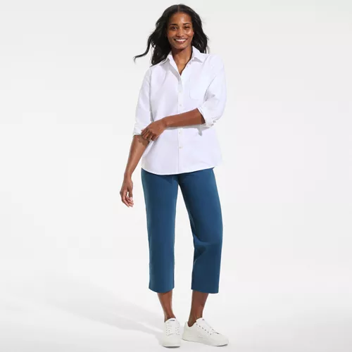 Women's Starfish Mid Rise Pull On Crop Pants, alternative image