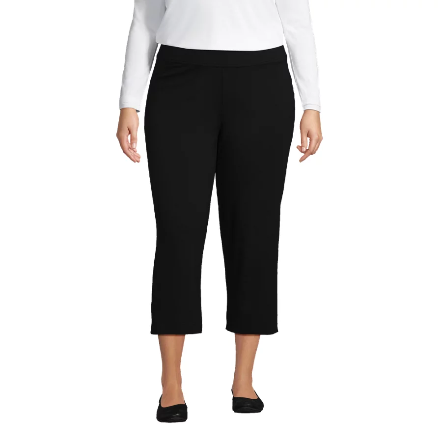 Women's Starfish Mid Rise Pull On Crop Pants view 2