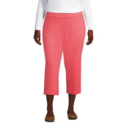 Women's Plus Size Starfish Mid Rise Elastic Waist Pull On Crop Pants - image 1